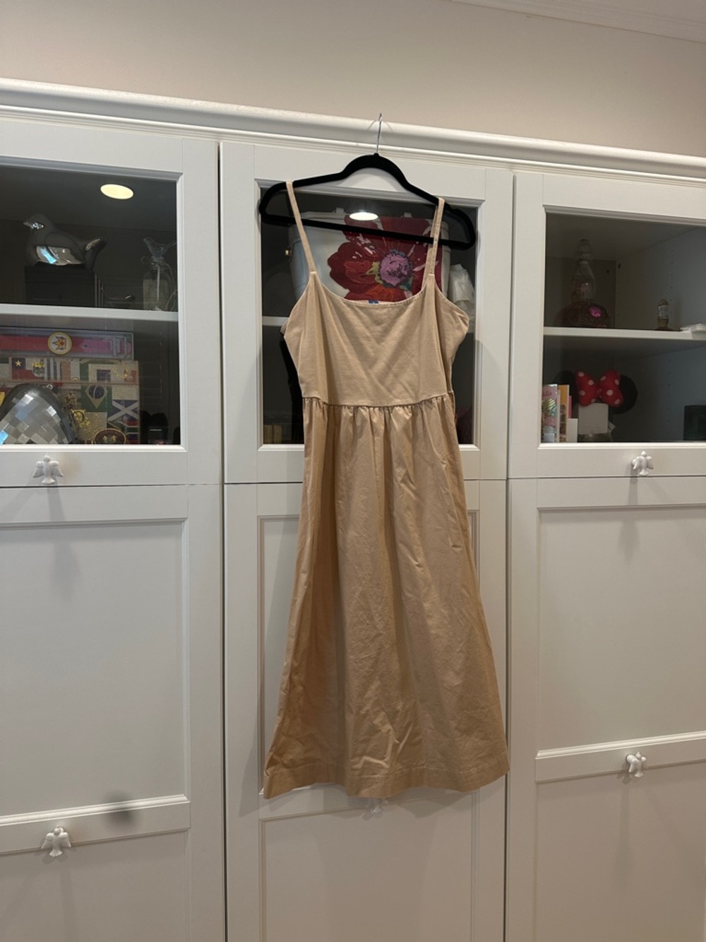 EUC Old Navy Beige Midi Sundress with Spaghetti Straps XLP